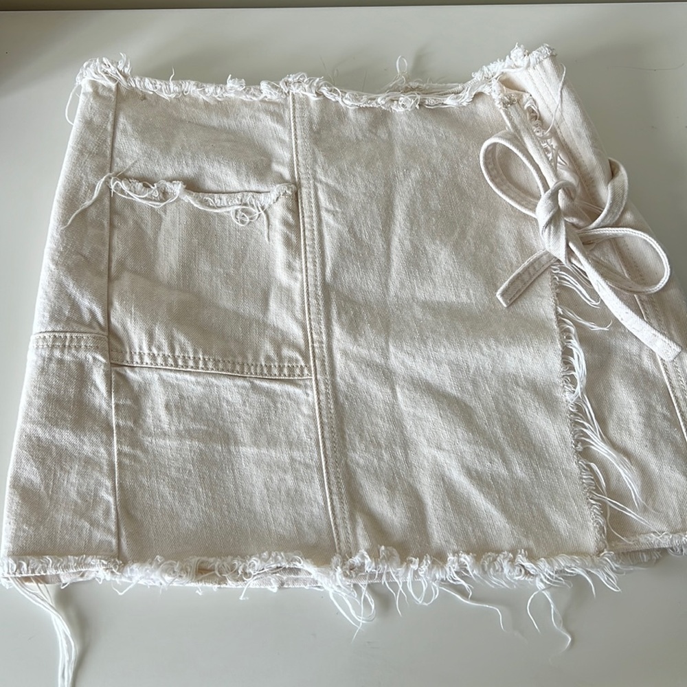 Mini wrap skirt, canvas material, swim coverup